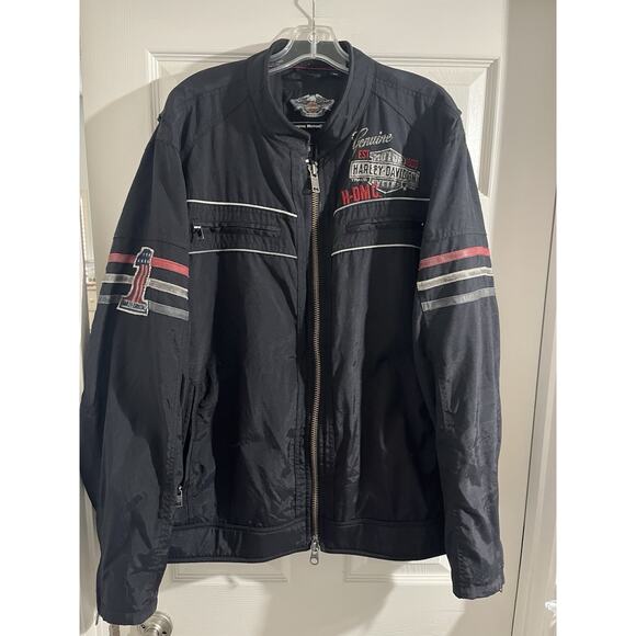 Harley-Davidson Other - Harley-Davidson Colton Moto Canvas Jacket Mens 2XL Zip Nylon Black